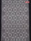 Ikat cotton saree grey and black with allover ikat weaves and simple border