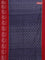 Ikat cotton saree blue and red with allover ikat weaves and long ikat style border