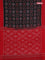 Ikat cotton saree black and red with allover ikat weaves and simple border