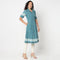Buta Print Side Pleated Kurta