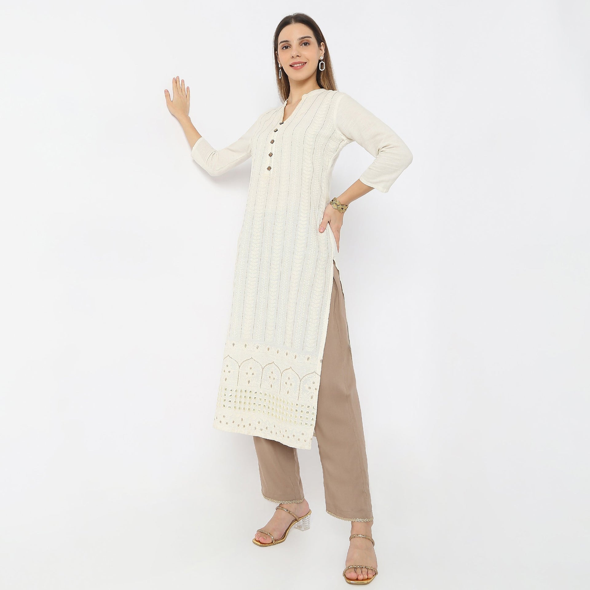 Ankle Length Lace Highlight Pants