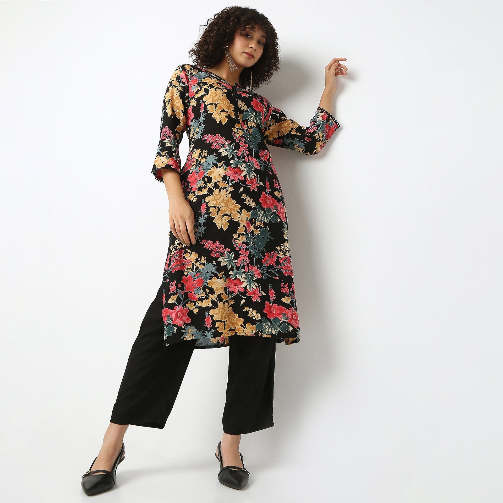 Ankle Length Straight Fit Printed Pants