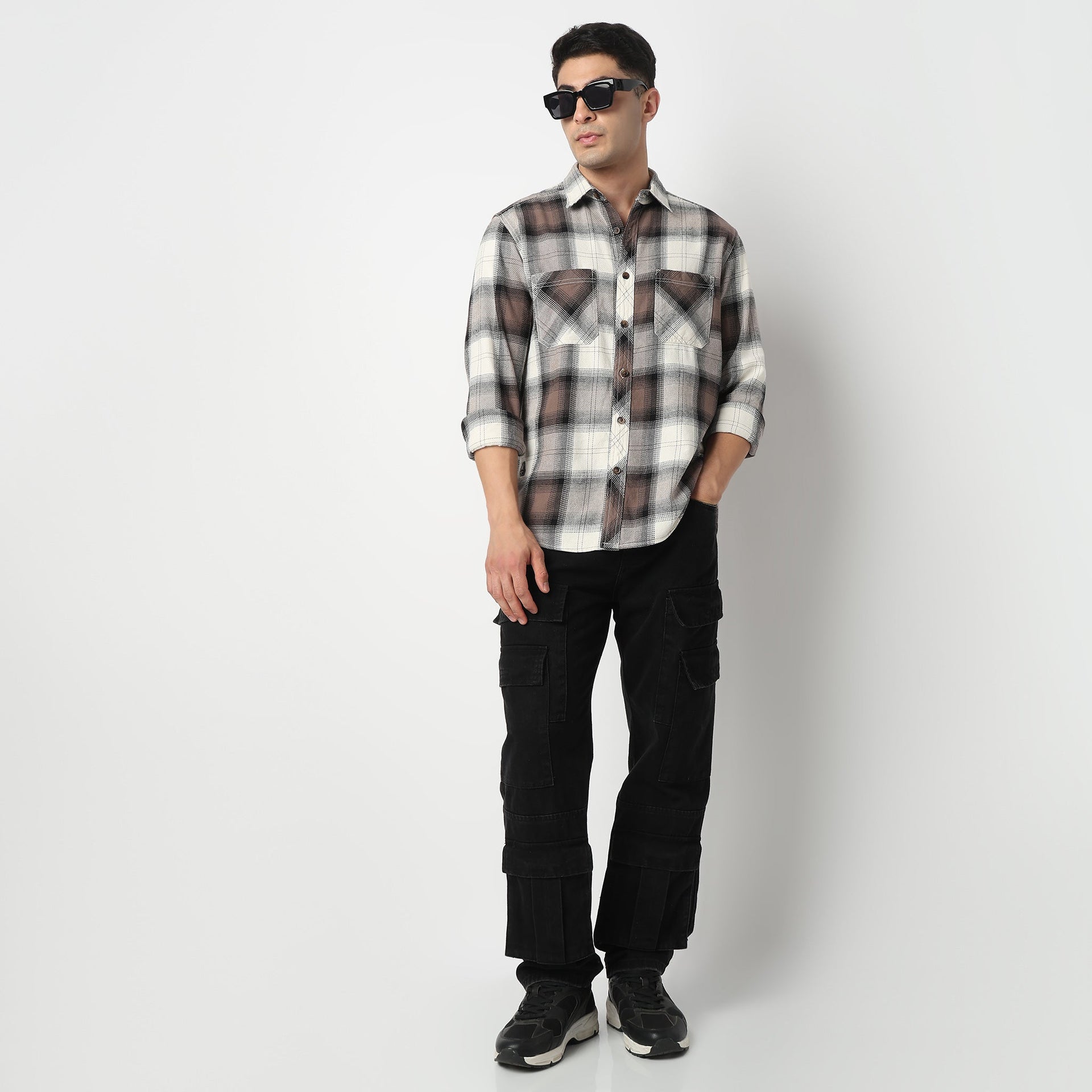 Cotton Double Pocket Checkered Lumber Jack Shirt