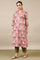 Light Pink Handblock Printed Flared Kurta