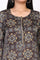 Brown Geometric Print Sequined A-Line Modal Satin Kurta