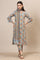 Blue Handblock Printed Kurta, Straight Pants and Dupatta Set