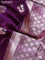 Banarasi poona silk saree purple with zari woven floral buttas and silver zari woven border