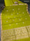 Banarasi poona silk saree lime green with zari woven floral buttas and zari woven border