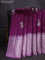 Banarasi poona silk saree wine shade and lavender with silver zari woven buttas and silver zari woven border