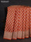 Banarasi tissue silk saree orange with allover zari woven buttas and zari woven border