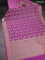 Banarasi tissue silk saree purple with allover zari woven brocade weaves and zari woven border