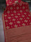 Banarasi crepe saree red with allover geometric weaves and woven border