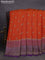 Banarasi crepe saree orange and pink violet with woven buttas and long woven border