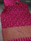 Banarasi crepe saree pink with woven buttas in borderless style