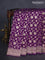 Banarasi uppada silk saree purple with allover zari woven floral brocade weaves and zari woven border