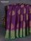Banarasi tussar silk saree purple and green with thread & zari woven buttas and woven border
