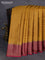 Banarasi tussar silk saree mustard yellow and maroon with allover thread & zari woven buttas and woven border