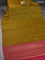 Banarasi tussar silk saree yellow and pink with thread & zari woven buttas and woven border