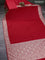 Banarasi crush crepe saree red with plain body and zari woven floral border