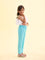 Girls Solid Baby Mint Ankle Length Leggings