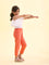 Girls Solid Light Coral 3/4th Leggings