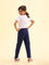 Navy Cotton Stretch  Cropped Leggings