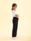 Girls Solid Black Side Stripe Track Pants