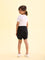 Girls Solid Black Mid Rise Knit Shorts