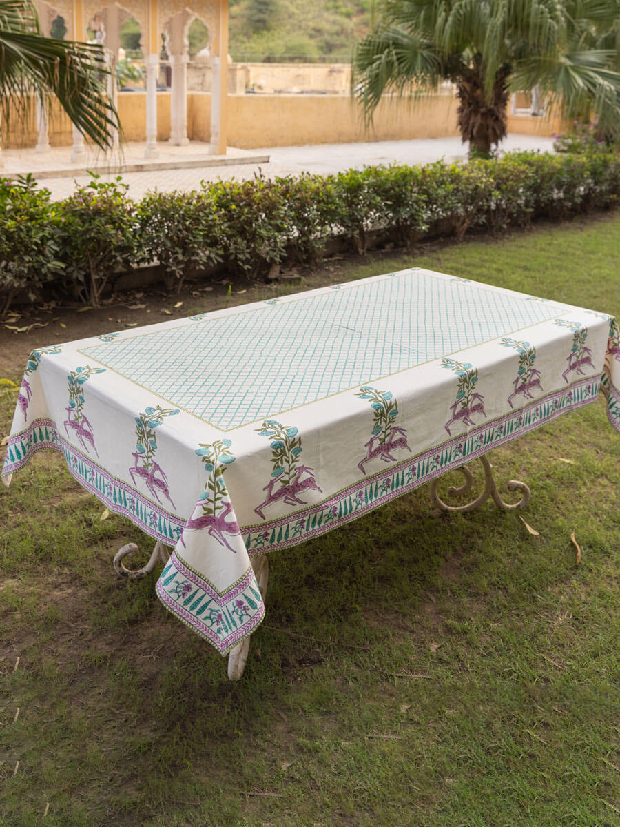 Ghazala Block Printed Cotton Table Cover