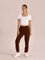 Dark Brown Cotton Stretch Casual Joggers