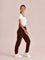 Dark Brown Cotton Stretch Casual Joggers