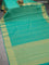 Art chiffon saree teal green with allover zari woven brocade weaves and zari woven border