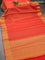 Art chiffon saree red with allover zari woven brocade weaves and zari woven border