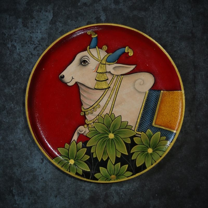 Pichwai Handpainted Wall Plate - 10"