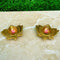 Antic Brass Lotus Design Diya | Brass Puja Diya Set of 2