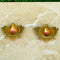 Antic Brass Lotus Design Diya | Brass Puja Diya Set of 2