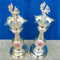 German Silver Peacock Diya, Oil Lamp, Puja Decorative Diya (Pack of 2 Pcs)