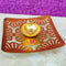 Square Shape Brass Jali Patta Diya, Decorative Diya, Brass Oil Lamp (Pack of 2 Pcs)