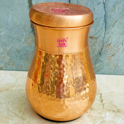 Copper Bottle Carafe, Copper Bedside Bottle, 750 ml