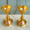 Pure Brass Udupi Nanda Puja Diya, Heavy Oil Lamp With Stand, (Pack of 2 Pcs)