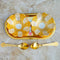 Gold and Silver Plated Dry Fruit Bowl, Brass Gift Bowl and Tray Set