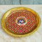 Brass Meenakari Puja Thali Plate, Decorative Puja Plate