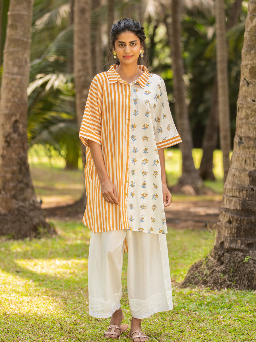 Zuri Oversized Asymmetrical Cotton Long Shirt