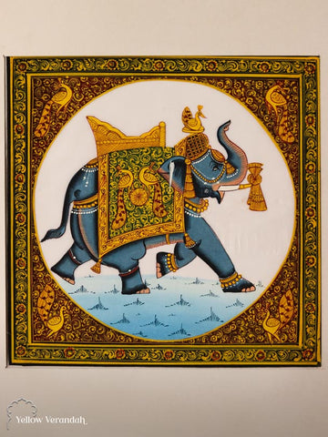 Original Mughal Painting - Elephant