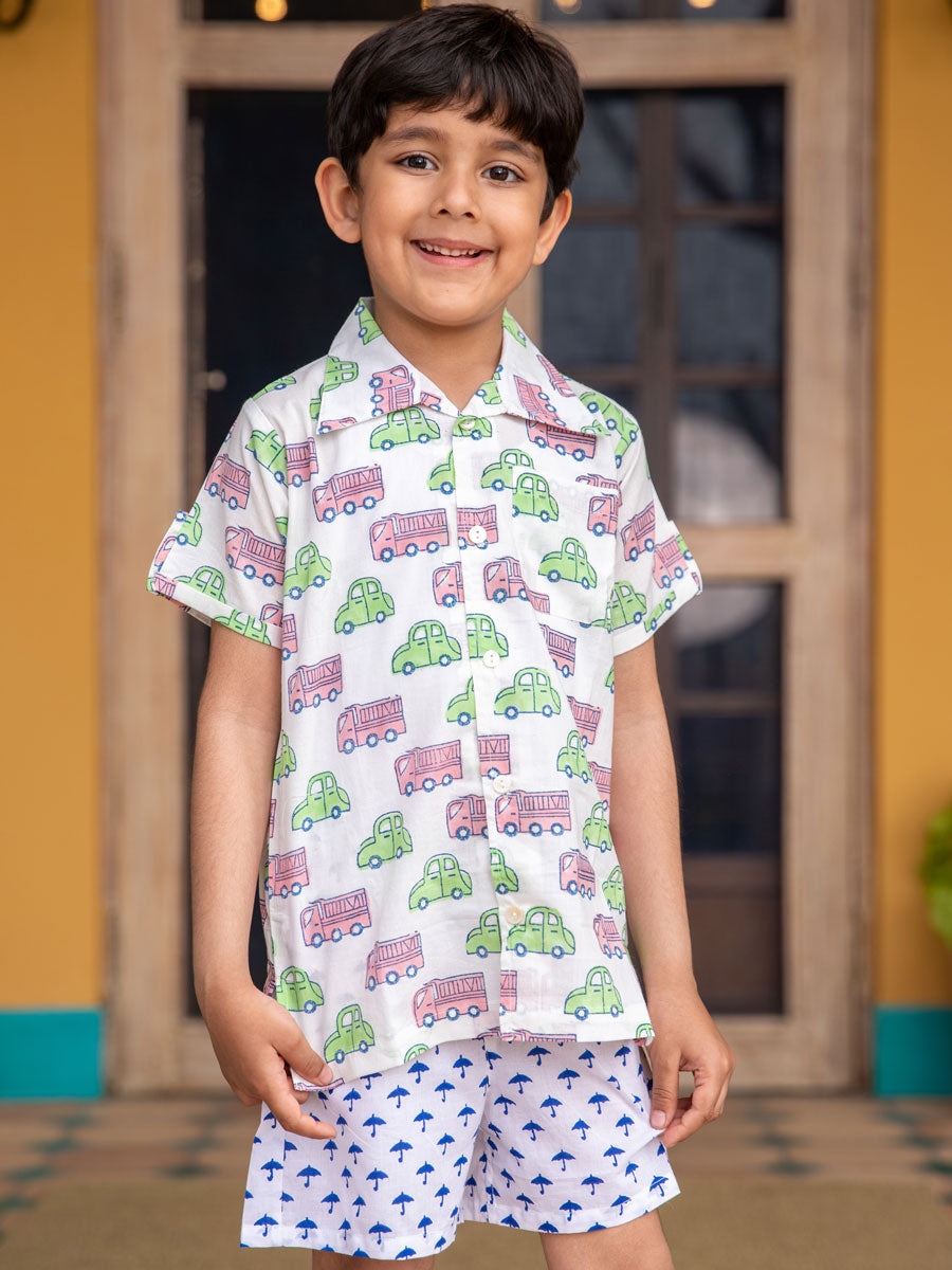 Vroom Vroom Organic Cotton Block Printed Shirt