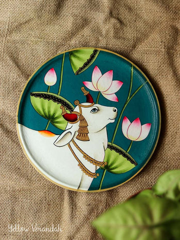 Pichwai Handpainted Wall Plate - 8"