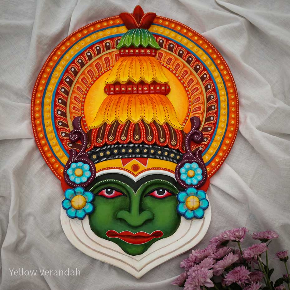 Wooden Handpainted Kathakali Mask - 20