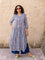 Blue Fern Cotton Long Kurta