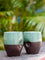 Set of 2 - Jade Imperial Dimpled Hand-Thrown Ceramic Tumbler