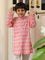 Pink Ikat Organic Cotton Block Printed Long Kurta